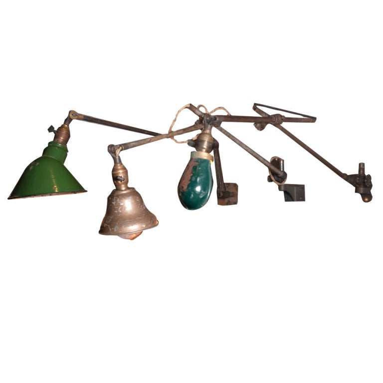 Trio of Vintage Wall Mounted O.C. Lamps at 1stdibs