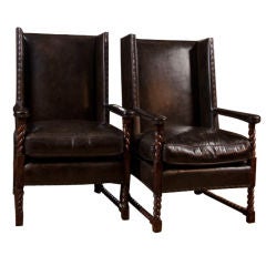 Pair of Spanish Baroque-Style Upholstered Armchairs