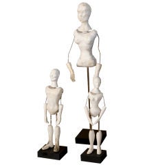 Set of Three Plaster Mannequins on Stand