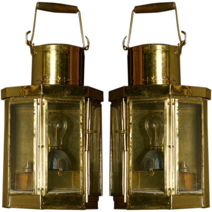 Pair of Brass Marine Lanterns