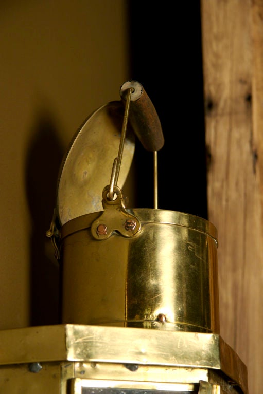 Mid-20th Century Pair of Brass Marine Lanterns