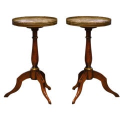 Galleried Marble Candlestands