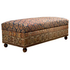 Vintage Killim Upholstered Ottoman