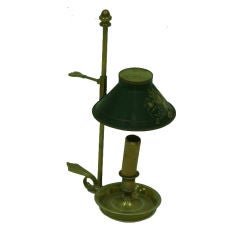 French Painted  Tole and Brass Lamp