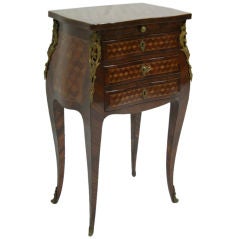 Exceptional 19th C. French Rosewood Marquetry Chevet Table
