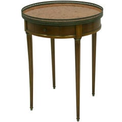 19th Century French Bouillotte Table with Marble Top