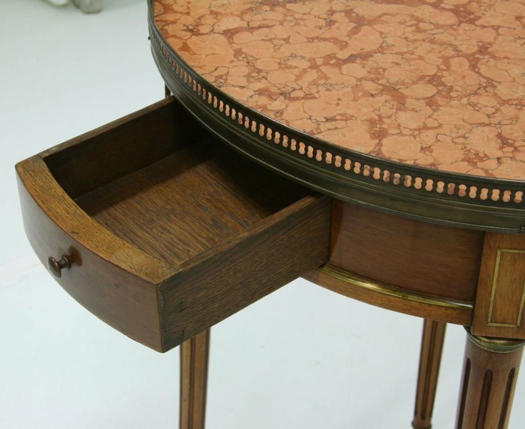 19th Century French Bouillotte Table with Marble Top In Excellent Condition In San Francisco, CA