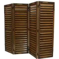 18TH CENTURY FRENCH PINE SHUTTERS MADE INTO SCREEN