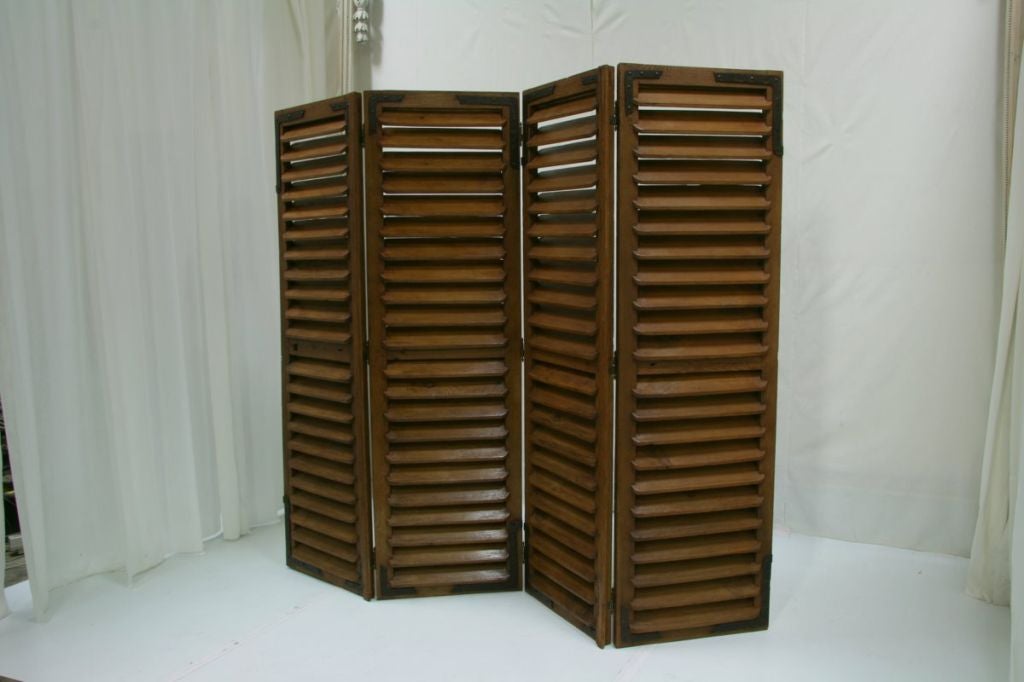 18TH CENTURY FRENCH PINE SHUTTERS MADE INTO SCREEN  <br />
PINE AND OAK FRAME<br />
ALSO ROOOM DIVIDER, HEAD BOARD,