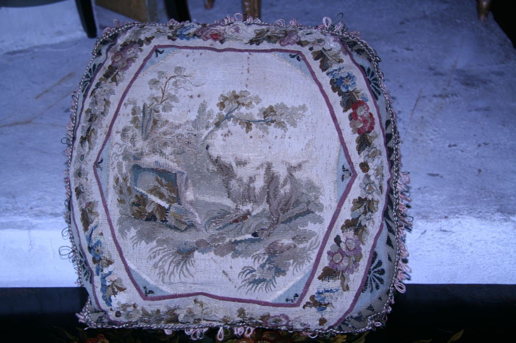 Pillow Early 19th Century French Tapestry  1