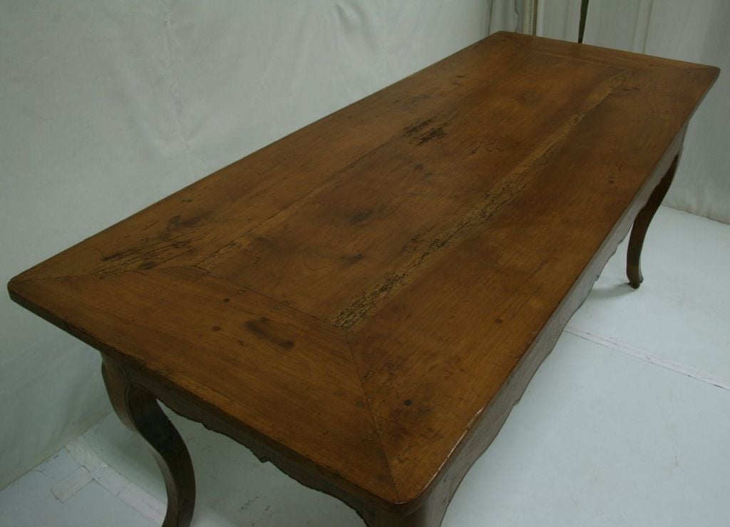 Table 19th Century French Cherry Cabriole Leg Farm Table 2