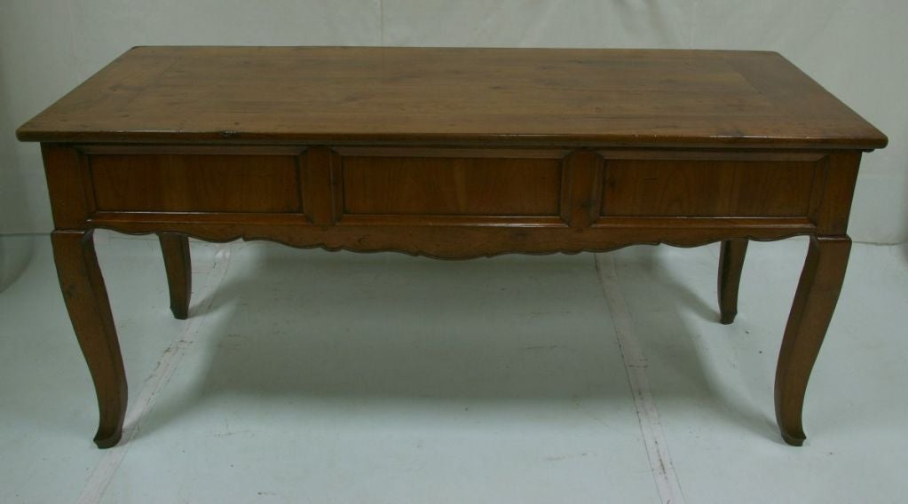 18th century French cherry farm table (also sofa table, console, can be made into desk).