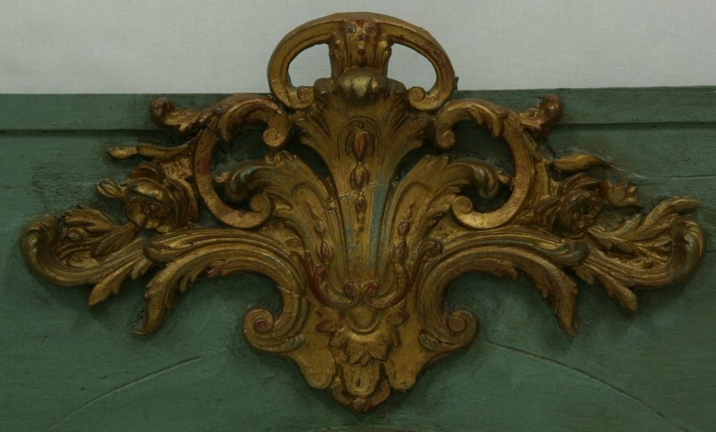 Louis XV 19th Century French Painted Parcel-Gilt Trumeau Mirror