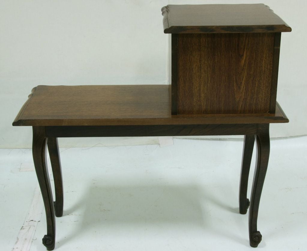 1970's French Oak Telephone Table 4