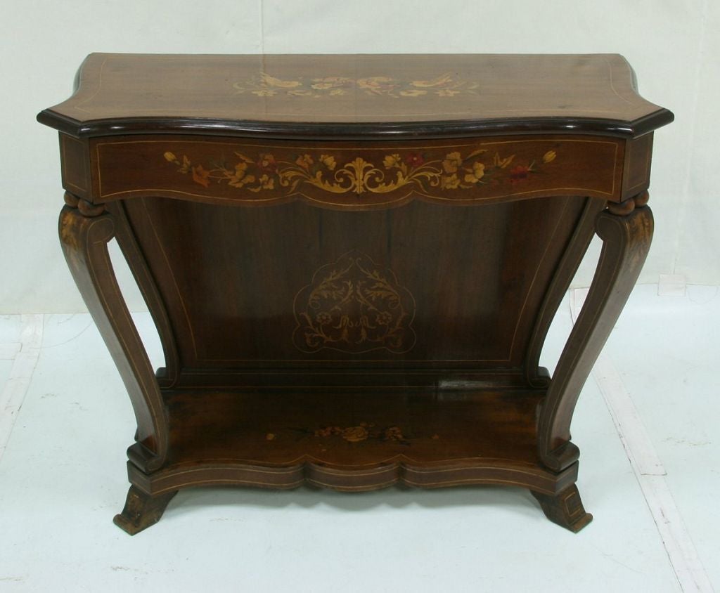 19th century French mahogany console table (Also side table, sofa table, serving table).