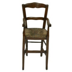 Antique 19th Century French Walnut Childs High Chair