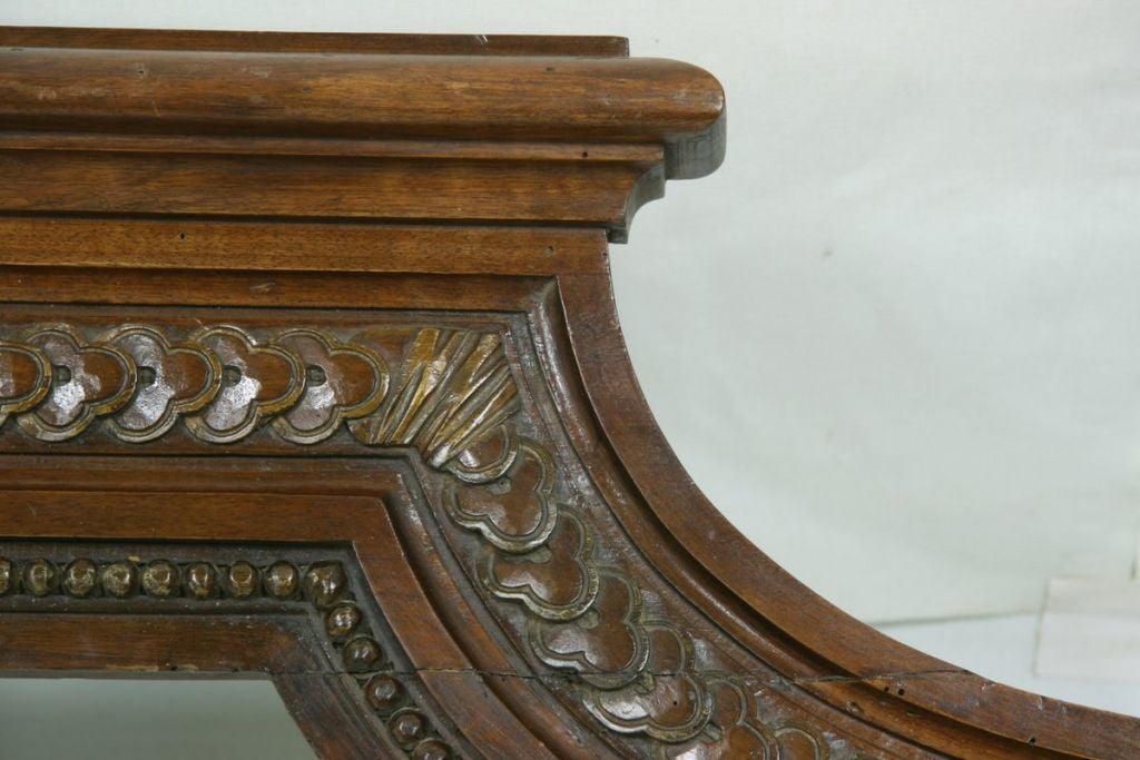 Louis XVI Valance Early 19th Century Italian Walnut Corona Deeply Carved