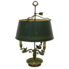 Antique Rare Early 19th Century Empire Bronze Bouillotte Lamp
