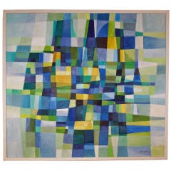 Vintage Abstract Painting by Yoko Matsumoto