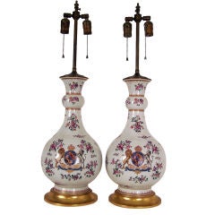 Pair of 19thC Samson & Cie Porcelain Lamps