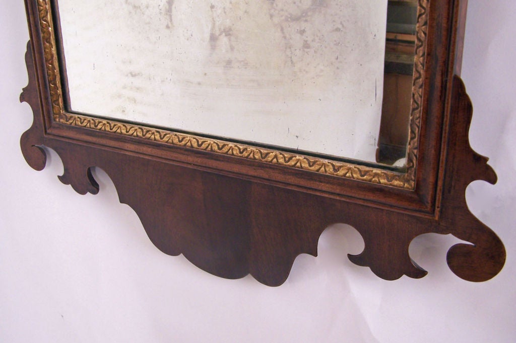 American Classical Chippendale Style Mahogany and Parcel Gilt Mirror American 