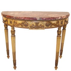 French Louis XVI Style Demilune Console 2