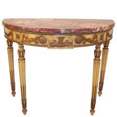 Louis XVI Style Demilune Console French