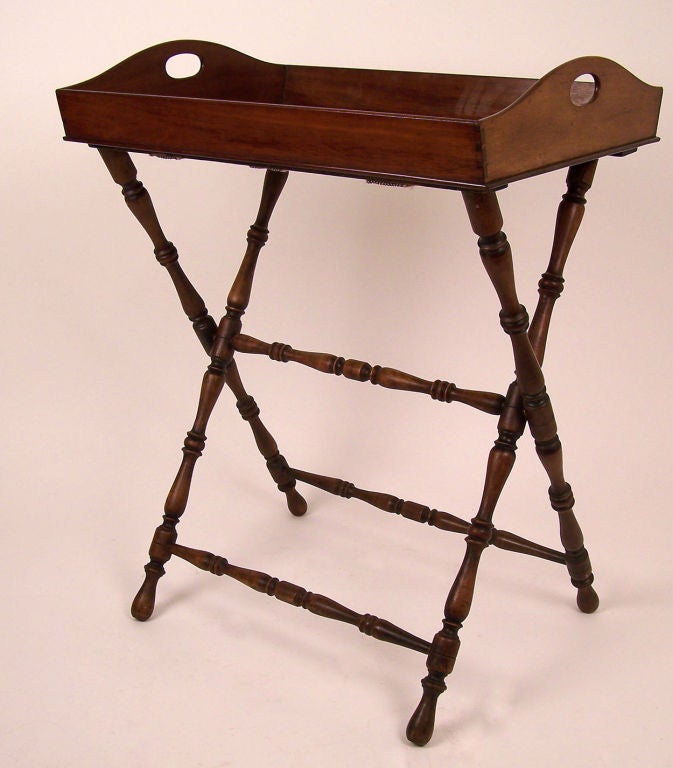 Mahogany tray with stand, this tray has an interesting and unusual form.