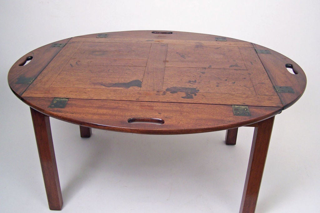 19thC English Butler's Tray and Stand