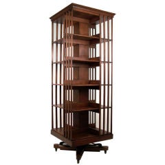 Large American Oak Revolving Bookcase