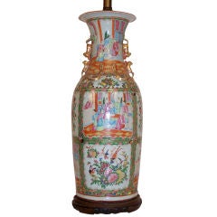 Large 19th Century Chinese Famille Rose Lamp