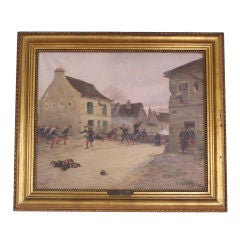 French Battle Scene Painting