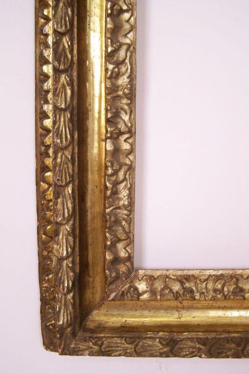 Large hand carved and gilded frame. Italyl, late 18th to early 19th century.