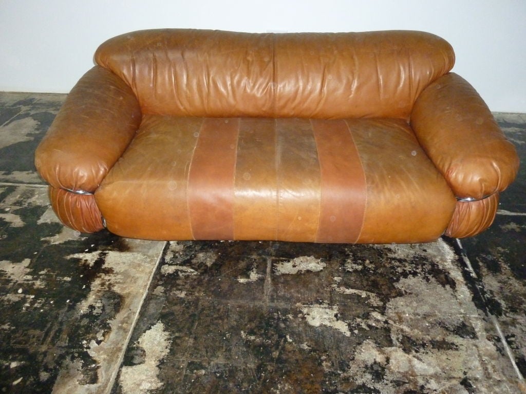 Leather Gianfranco Frattini Sesann sofa for Cassina
