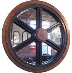 Vintage Wagon Wheel Mirror