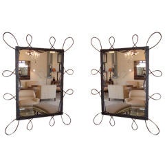 PAIR of Scrolled Iron Mirrors 4