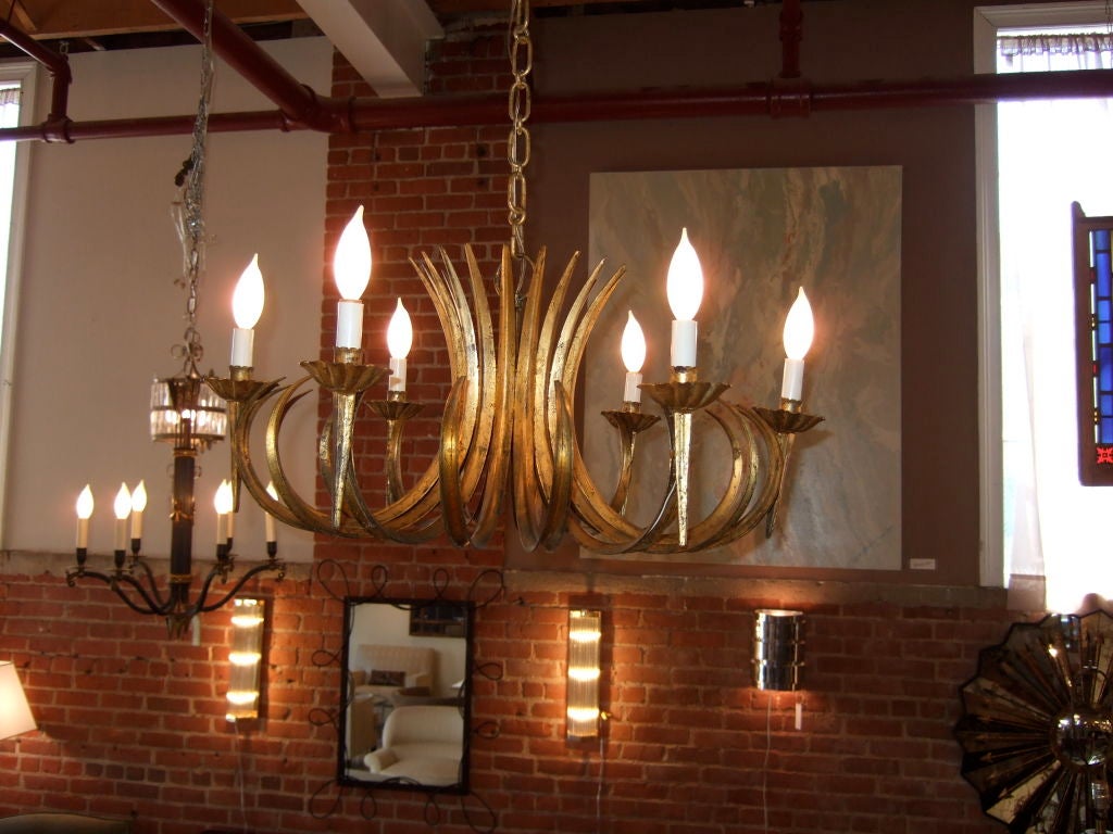 Mid Century Wheat Chandelier In Excellent Condition In New York, NY