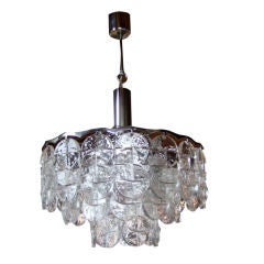 Lucite and Chrome Chandelier