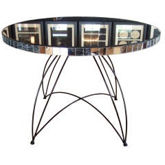 Round Mirrored Baguette Table