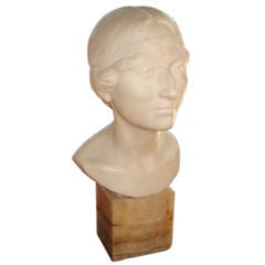 French Marble Bust by De Herain