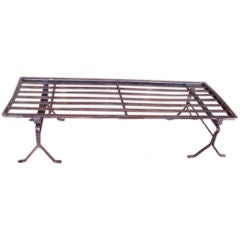 Steel slatted bench or table