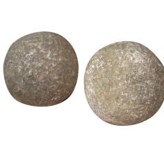 Carved marble spheres