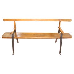 Vintage Wood plank and iron support bench