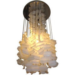 Cheerful Mazzega glass discs Murano glass chandelier