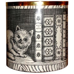 Vintage Fornasetti cat and mouse 1950's baket / planter/ vase