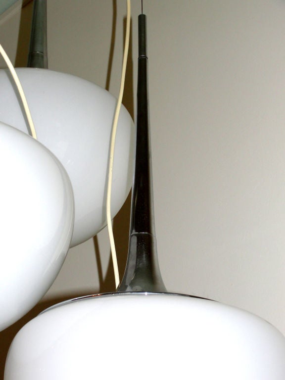 70's Italian Reggiani three half globes chandelier 2