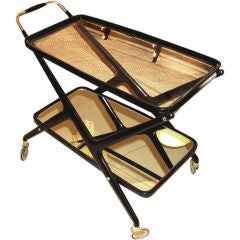 Dynamic italian 50's bar cart in the manner of Parisi
