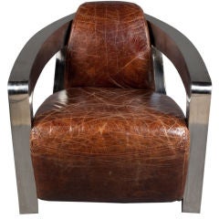 Single Club Chair with Stainless Steel