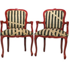 Striped Chairs pair