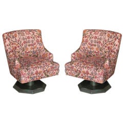Set of Suzani Swivel Chairs